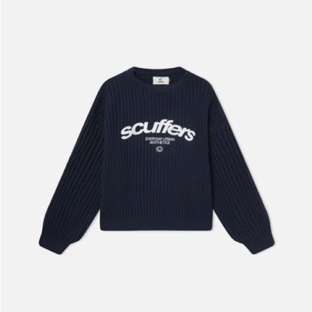 Scuffers Oversized unisex navy knit jersey XL New